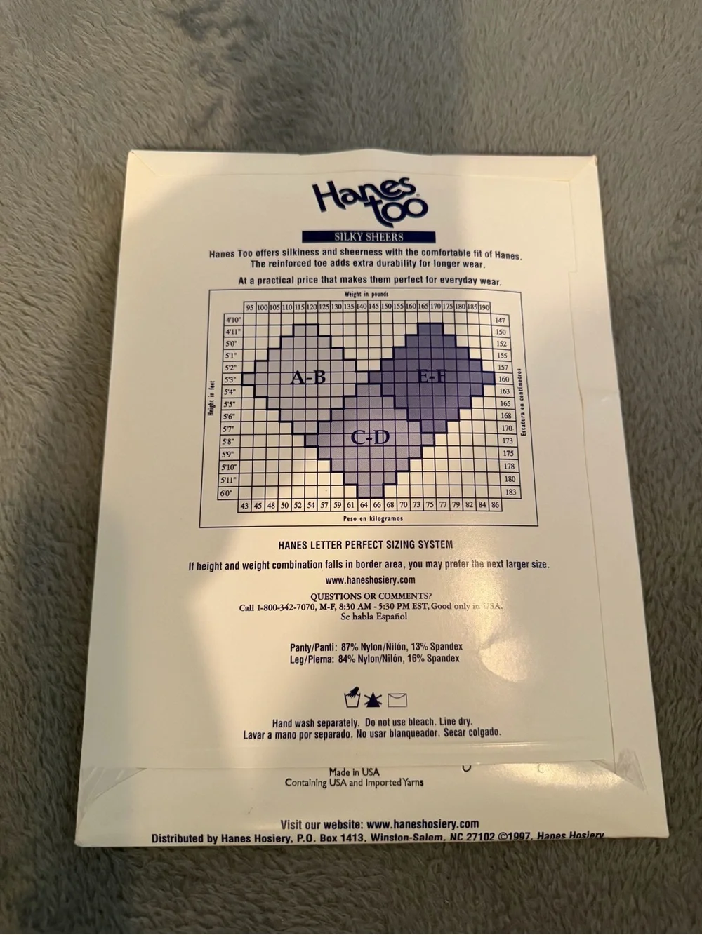 Hanes Too Silky Sheers Control TopStyle H58 Size EF Black